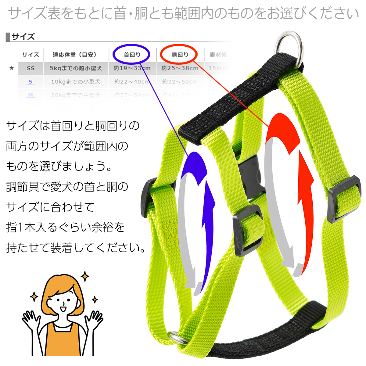 サイズの見方の写真