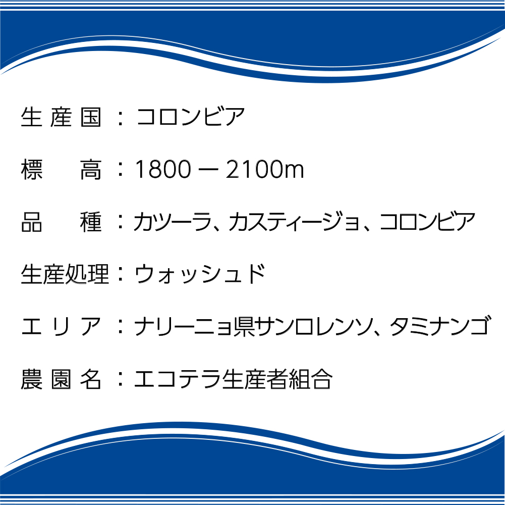 スペシャルティコーヒー豆コロンビア詳細